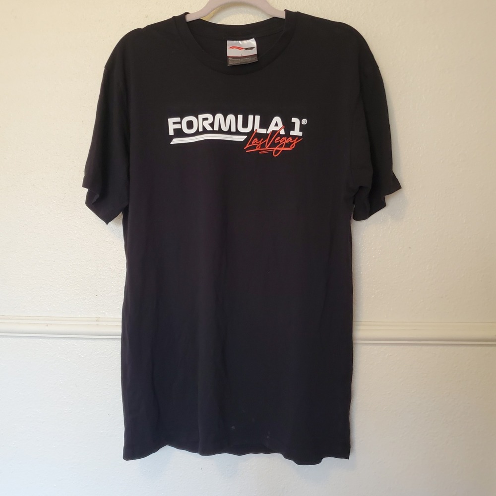 Formula 1 Las Vegas Grand Prix Lights Out Black Graphic T-Shirt Mens L F1 Tee